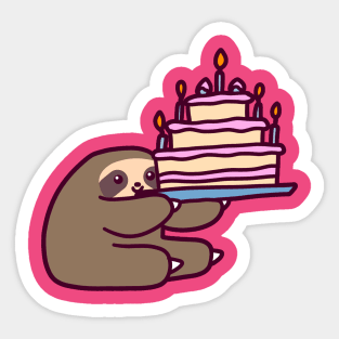 Birthday cake Sloth Sticker